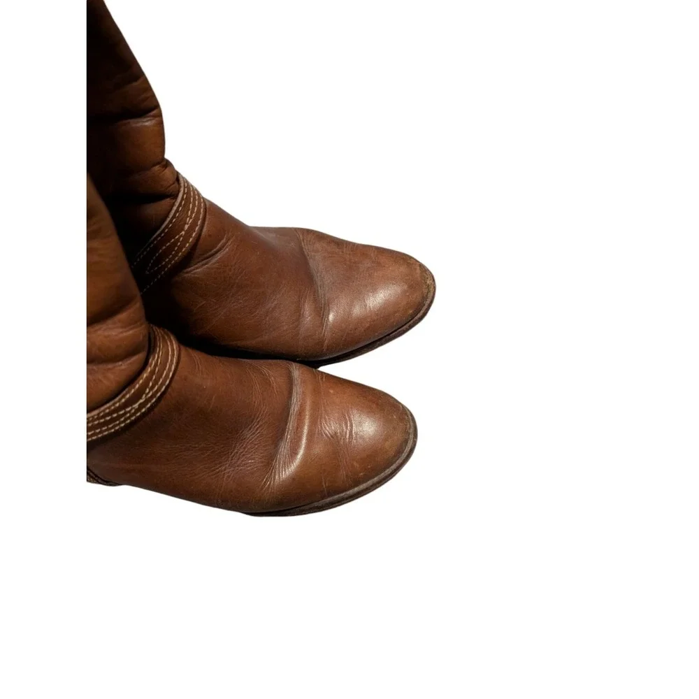 Vintage‎ Supple Leather Riding Boots | Brown Leather Knee High Boots 6.5 READ